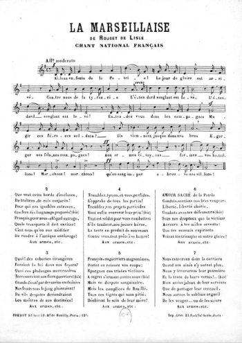 La Marseillaise, Partitions anciennes Partitions gratuites